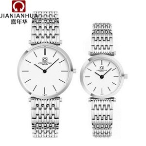 嘉年华CARNIVAL瑞士品牌腕表石英表 男女一对薄款韩版钢带防水时尚休闲情侣手表 嘉岚纤薄系列8365GL