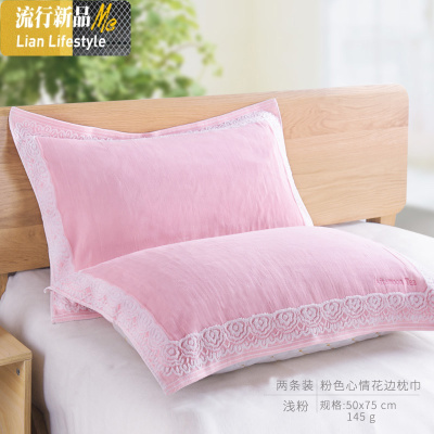 枕巾一对装棉家用帎巾棉整巾简约北欧式秋忱巾枕头毛巾式 三维工匠