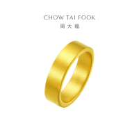 周大福传承经典传承情侣对戒足金黄金戒指寓意情比金坚计价(工费820元)F214040七夕礼物
