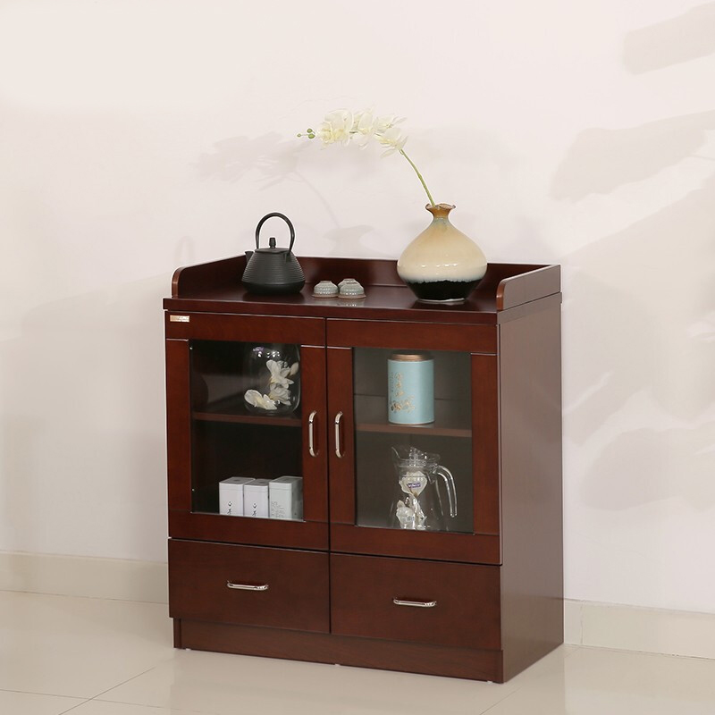尔迈 茶水柜 储物收纳柜 餐边柜 贴木皮油漆 0.8米中式餐柜