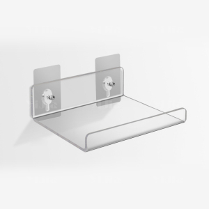 翌嘉YJ4122638 亚克力夹缝镜柜层隔板卫生间浴室壁挂储物架免打孔墙上置物架