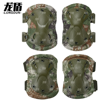 龙盾单B战术护膝护肘护具训练套装爬行训练装备运动骑行护具丛林荒漠