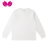 七斓至简t240g白色t恤女 长袖内搭白t打底衫宽松圆领上衣