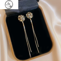 JiMi高级感灰s925银针耳钉流苏长款冷淡风耳饰2023年新款潮轻奢耳环女