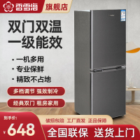 香雪海 小冰箱 家用小型双门冰箱 一级能效电冰箱 迷你小型节能冷藏冷冻 租房 宿舍冰箱 118升天际灰