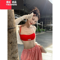 YIBUSHENG慵懒风红色格子休闲裤女季高腰宽松直筒薄款阔腿裤子遛弯裤长裤