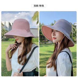 渔夫帽女款新夏季大帽檐防紫外线遮阳帽出游遮脸网红防晒太阳帽子