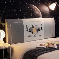 北欧床头罩套全包软包防尘罩床靠背罩保护套1.8米1.5m弹力萬 三色鹿 长150cm[床头高50cm-65cm以内适用]