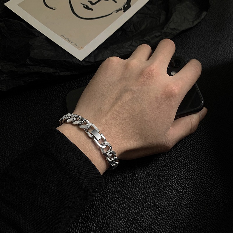 古巴手链男潮高级感钛钢潮流简约男士嘻哈女轻奢小众设计男生手饰送女朋友老婆情人节七夕生日礼物