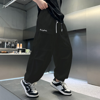 男童裤子夏季薄款2026新款儿童夏款防蚊裤中大童夏装速干裤潮休闲