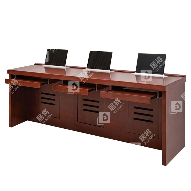 居将 JJ4022307 升降电脑桌多媒体办公桌会议培训桌 2.4米三人位