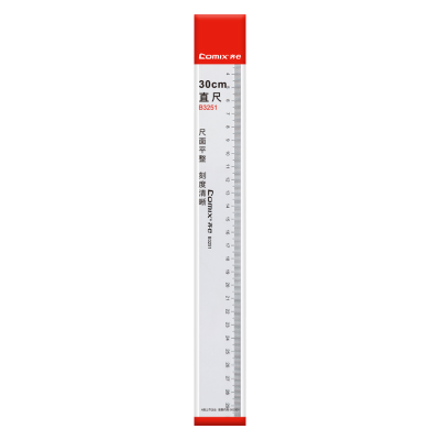 齐心 B3251 精准刻度直尺30CM 透明