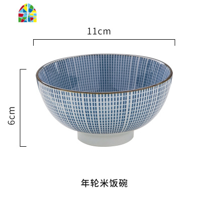 日式四色陶瓷餐具家用米饭碗大号汤碗面碗餐盘菜盘饭勺 FENGHOU 8寸汤碗-向心