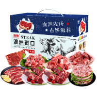 鲜飨 澳洲精选谷饲安格斯698牛肉礼盒4000g 非质量问题不支持退货