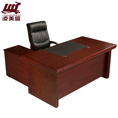 凌美盛 简约办公桌大班台桌2米含柜活动柜 LMS-44/张