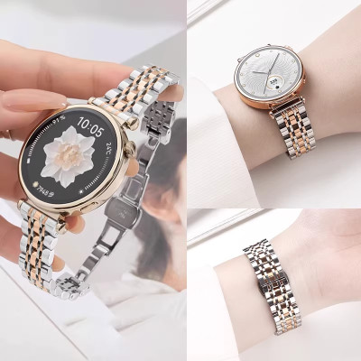 用华为GT6表带gt5新款金属gt4智能手表watch5小蛮腰女款4pro皓月银钢带5pro高级gt3不锈钢3139H