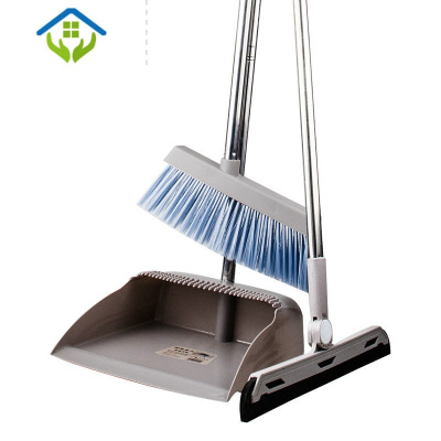 御蓝锦单个室内家用懒人扫把簸箕套装不沾头发撮子撮箕加厚一套批发至尊款三件套-尊贵灰