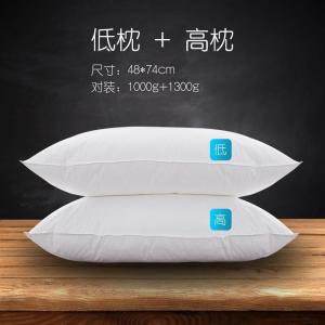 美帮汇枕头单人五星级酒店忱头家用全棉薄整头一对拍2低枕芯