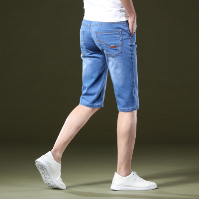 吉普战车(JIPUZHANCHE)夏季新款男士牛仔裤薄款短裤男士商务直筒时尚舒适凉爽透气牛仔裤男士五分裤男装