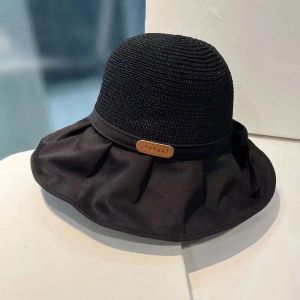 韩版拼接渔夫帽大帽檐女春夏透气户外遮阳蝴蝶结