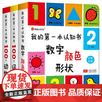 我的第一本认知书 全套3册颜色卡片形状 两岁宝宝书籍2-3岁儿童绘本1岁半婴幼儿园早教 读物益智启蒙适合一周岁到二看的书