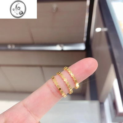 JiMi蜂巢ins戒指女小众设计高级感金色蜂窝指环不掉色网红时尚个性