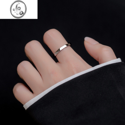 JiMiS999银银戒指女款轻奢小众设计素圈时尚个性冷淡风食指指环高级感