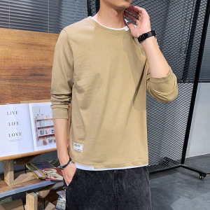 春秋季男士长袖T恤韩版潮牌ins纯棉简约打底衫青少年衣服