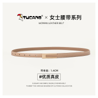 啄木鸟皮带女士2025新款真皮装饰连衣裙细腰带牛皮高级感配牛仔裤