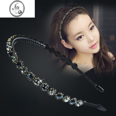 JiMi碎发筐发箍女发卡网红2023年新款水钻头箍防滑带齿头饰简约压发圈