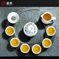 家柏饰(CORATED)整套玲珑青花镂空功夫陶瓷简单工夫茶具套装手持茶壶茶海茶Z