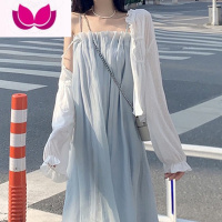 七斓长袖衣吊带长裙套装裙子女2023新款设计感超仙连衣裙