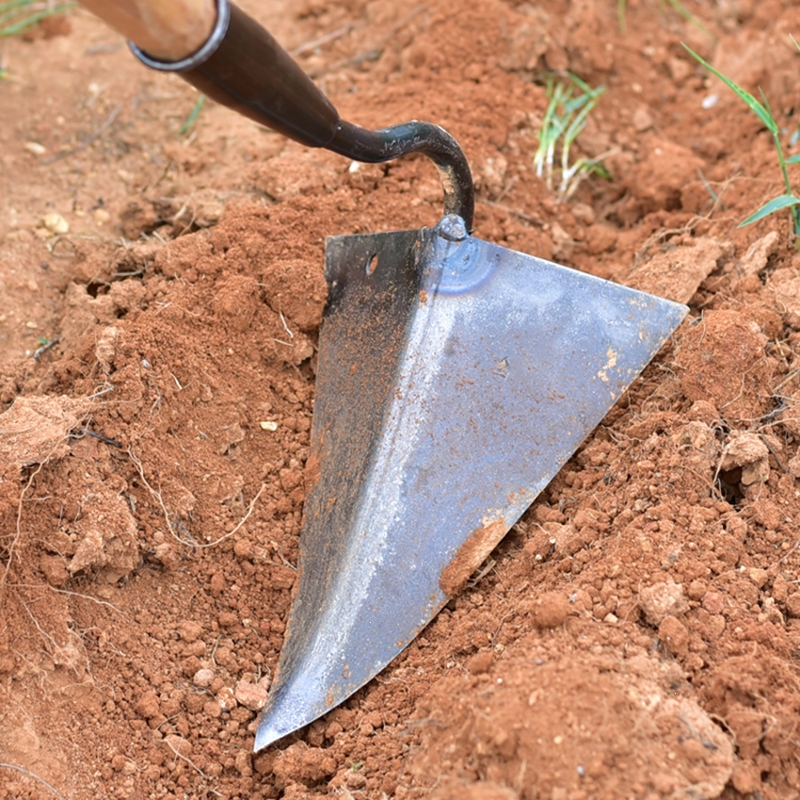 古达农具工具大全家用种菜三角开沟锄头小尖锄农用翻地松土三角锄