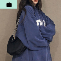 黑色链条腋下法棍单肩包女2020新款潮复古新月包NEW LAKE 黑色链条腋下包女士单肩包