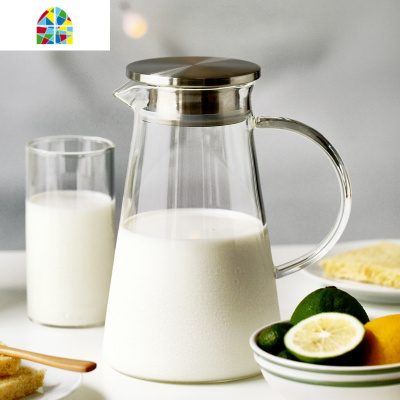 加厚2L壶杯家用冷水高温容量防爆扎壶晾凉果汁玻璃耐热白开水大瓶 FENGHOU 2.8L三角壶+4只直筒杯凉水壶