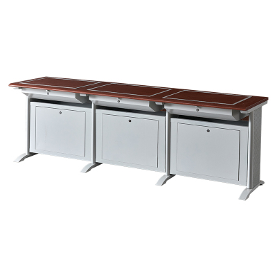 臻远ZY4012406隐藏式翻转电脑桌培训桌教室机房多媒体学习桌办公桌A款三人位