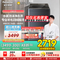 松下全自动10KG滚筒洗衣机星曜银低噪节能大容量不锈钢内桶顶开式XQB100-U1D7