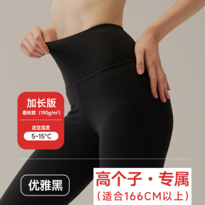 新款高腰裤加长版女士纯棉薄款磨毛A类婴儿棉大长腿打底裤冬