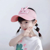 夏季儿童卡通可爱帽子男空顶遮阳帽夏宝宝户外防晒太阳帽女针织