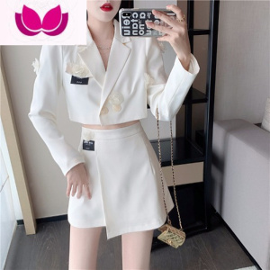 七斓春季新款小个子茶里茶气西装裙女洋气时髦高级感小西装套装套