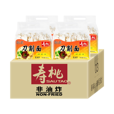 寿桃台式刀削面非油炸宽面汤面拌面浓香爽滑面条400g×4包/箱
