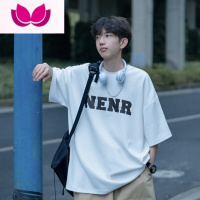 七斓藏青色日系少年感t恤男短袖夏季潮牌cityboy体恤高街五分半袖