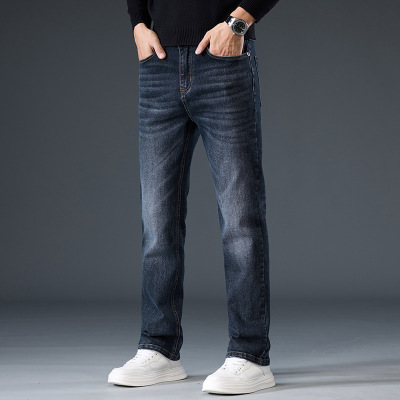 新塘高端牛仔裤男春秋款小直筒男士裤子修身商务新款秋季长裤