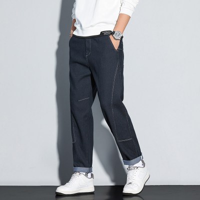 春秋不褪色牛仔裤男潮牌痞帅宽松弹力百搭锥形哈伦裤百搭休闲裤男