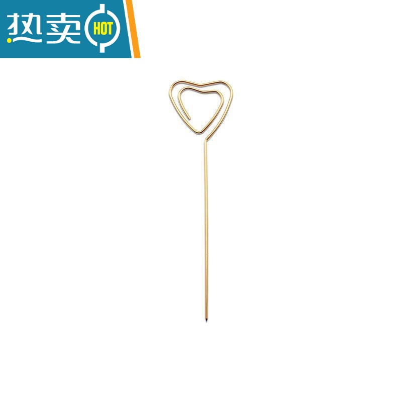 敬平三明治固定签金属水果签果插创意汉堡固定签长牙签10cm儿童 金色水果签_D36-3支爱心签