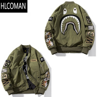 HLCOMAN加厚外套刺绣棒球服男女情侣装飞行员夹克棉衣潮牌百搭棉袄