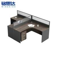 铭思达屏风工位T型双人位(含柜)套
