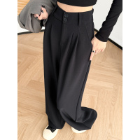 西装裤女新款春秋高级感垂感小个子休闲直筒宽松秋季阔腿裤子