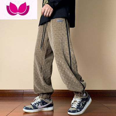 七斓美式裤子男春季高级感大码休闲长裤潮牌直筒宽松束脚运动卫裤