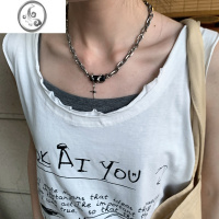 JiMi星体缠绕 黑曜石项链男女高级感高街嘻哈钛钢锁骨链ins风小众设计